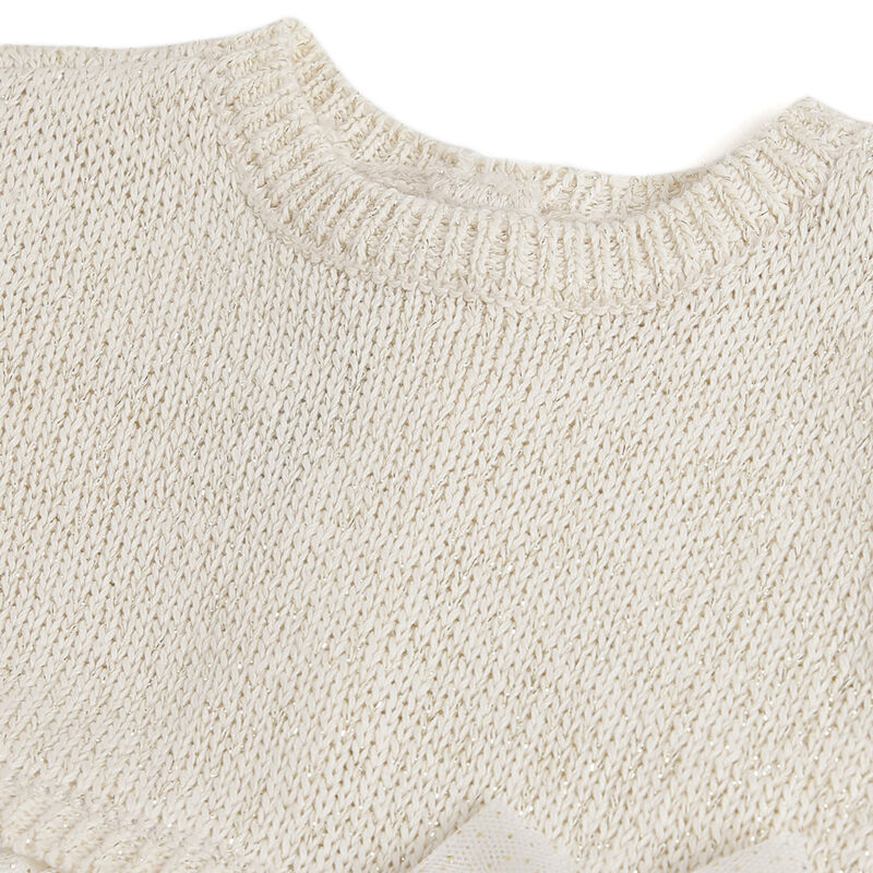 Girls Light Natural Embellished Long Sleeve Dress image number 2